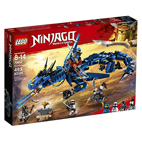 LEGO NINJAGO Masters of Spinjitzu: Stormbringer 70652 Ninja Toy Building Kit (493 Pieces) with Blue Dragon Model, Gift for Boys (Discontinued by Manufacturer)