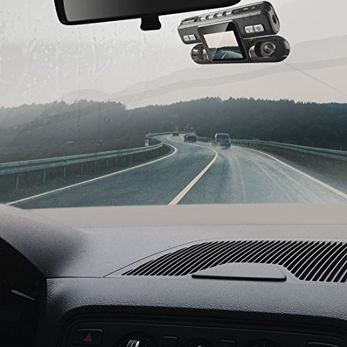 Pruveeo MX2 Car Dash Cam with Dual 120° Wide-Angle Lens, Dash Camera for Cars (Driving Recorder DVR).