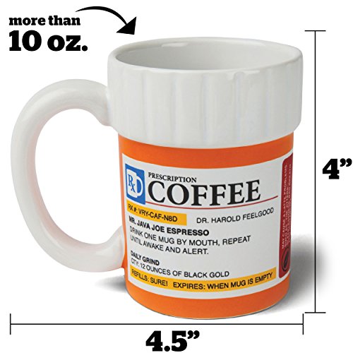BigMouth Inc. Prescription Coffee Mug (Cute Design) for Coffee Lovers