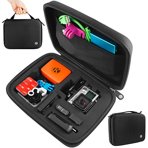 CamKix Carrying Case for GoPro Hero 4 (Black, Silver, Hero+ LCD, 3+, 3, 2) and Accessories – Travel/Home Storage – Complete Protection + Cleaning Cloth