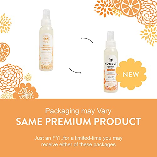 The Honest Company Sweet Orange Vanilla Conditioning Detangler Leave-In Conditioner & Fortifying Spray [4 fl oz], Vegan, Plant-Based, Paraben & Synthetic Fragrance Free