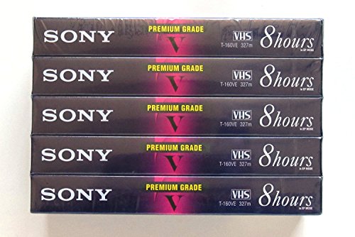 Sony T-160 8-Hour EP Mode Blank Videocassette (5-Pack)