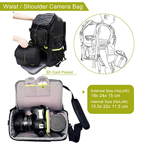 Endurax XL Camera DSLR/SLR Backpack for Hiking (15.6" Laptop Compartment)