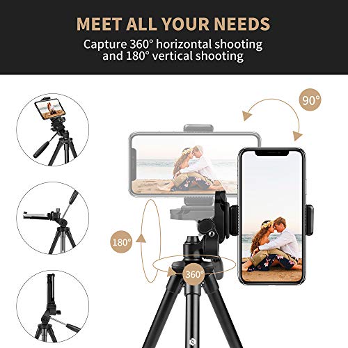 Fotopro 40" Lightweight Aluminum Travel Tripod with Remote Control, for iPhones, Nikons, Samsungs, Huawei and Vlogging (Tiktok, YouTube)