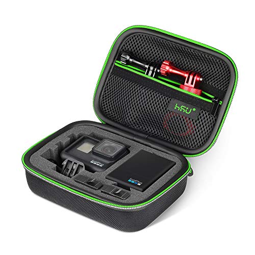 HSU Protective Carry Case for GoPro Hero 11/10/9/8, Hero 7 Black, 6, 5, 4, Black, Silver, 3+, 3, Hero (2018) and Accessories, Upgraded Interior Foam Storage Solution for Adventurers
