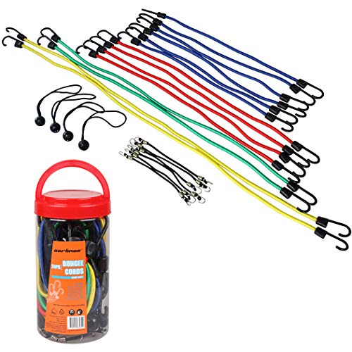 Cartman Bungee Cord Assortment (24 Pieces) - 10"/18"/24"/32"/40" Cords + 8" Canopy/Tarp Ball Ties