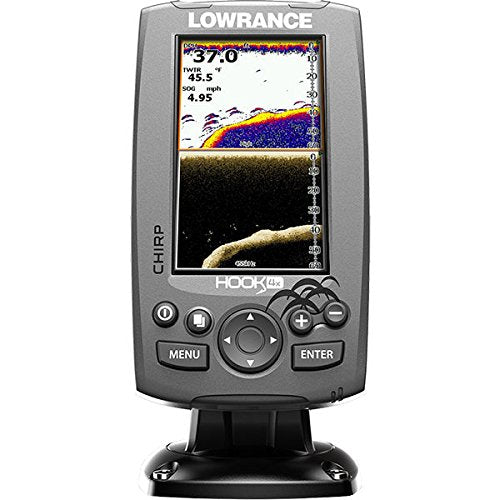 Lowrance Hook-4X Sonar Fishfinder with Mid/High XDCR (000-12640-001)