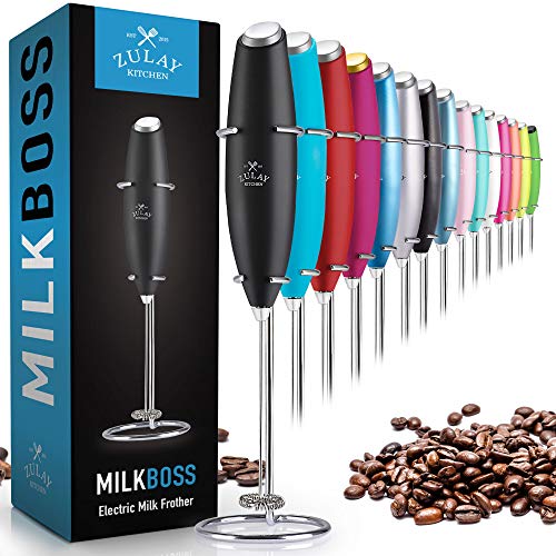 Milk Boss Original Handheld Milk Frother and Mixer for Coffee Lattes, Frappes, Cappuccinos, Matcha, Hot Chocolate (Black)