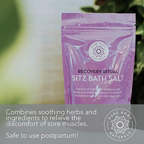 Pure Body Naturals Sitz Bath Salt - 10 Oz (Postpartum & Hemorrhoid Treatment) with Epsom, Dead Sea Salt & Essential Oil