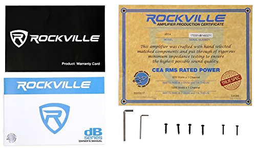 Rockville dB14 Mono Car Audio Amplifier [4000W Peak/1000W RMS; 2 Ohm]