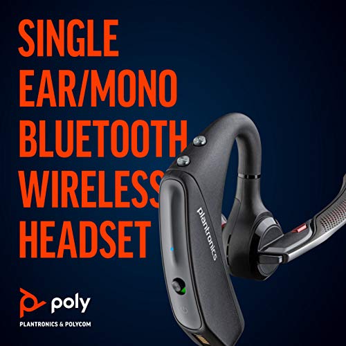 Plantronics Voyager 5200 UC Bluetooth Monaural Single-Ear Headset – USB-A Compatible for PC & Mac – Zoom, Teams & Noise Canceling (Poly)