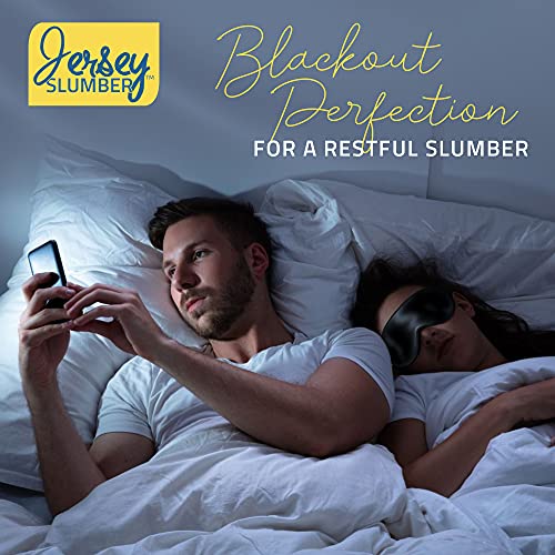 Jersey Slumber 100% Silk Sleep Mask - Comfy & Soft Eye Mask with Adjustable Strap - Sleep Aid & Light Blocker (Blocks Light)