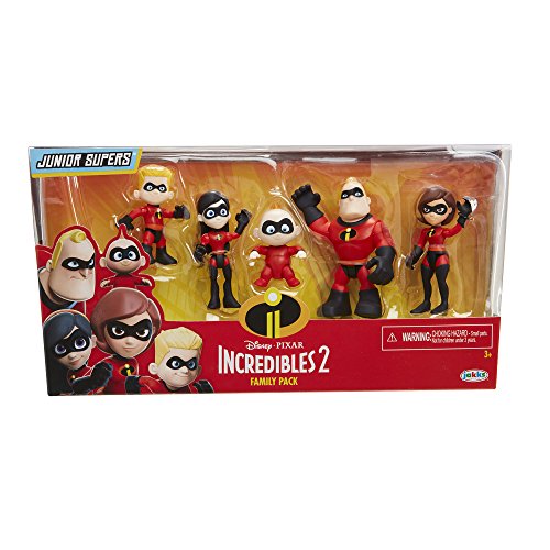 The Incredibles 2 Family 5-Pack Junior Supers Action Figures (Approx. 3" Tall)