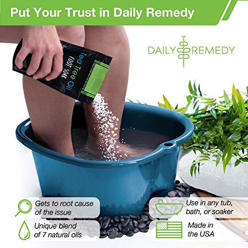 Tea Tree Oil Foot Soak with Epsom Salt (16 oz) - Made in USA - Soothe Sore Tired Feet, Combat Toenail Fungus and Athletes Foot, Eliminate Stubborn Foot Odor.