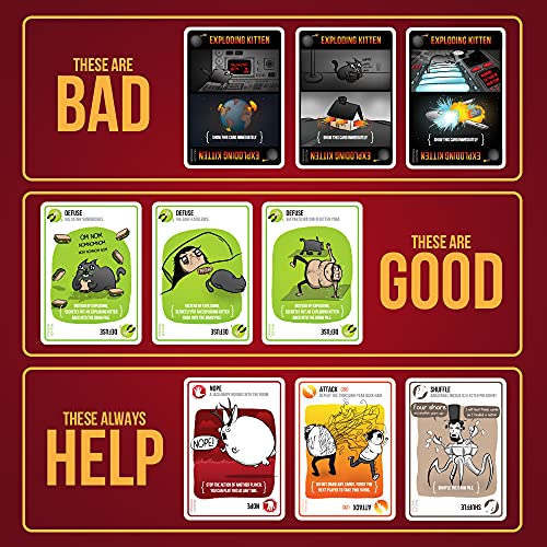 Exploding Kittens Card Game (2-5 Players) - Family-Friendly Party Games for Adults, Teens & Kids