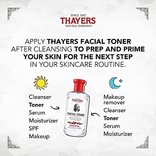 Thayers Alcohol-Free Rose Petal Witch Hazel Facial Toner with Aloe Vera, 12 fl oz (AFRPWHFTWAVF)