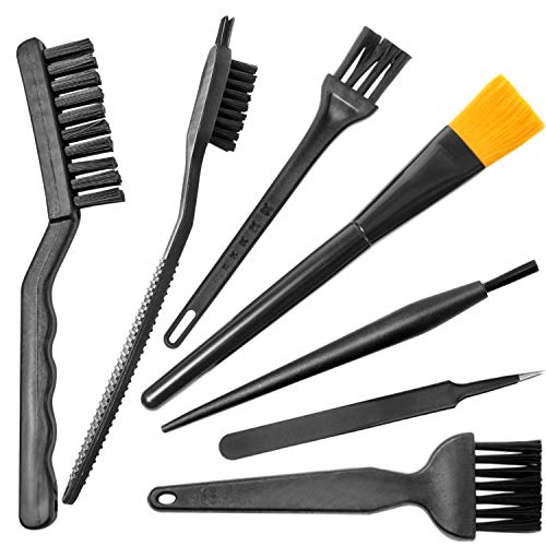 Small Black Cleaning Brush Kit (7 Piece Set) for Computers, Laptops and Cameras