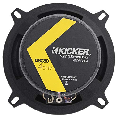 Kicker 43DSC504 D-Series 5.25" 200W 2-Way 4-Ohm Car Audio Coaxial Speakers (2)