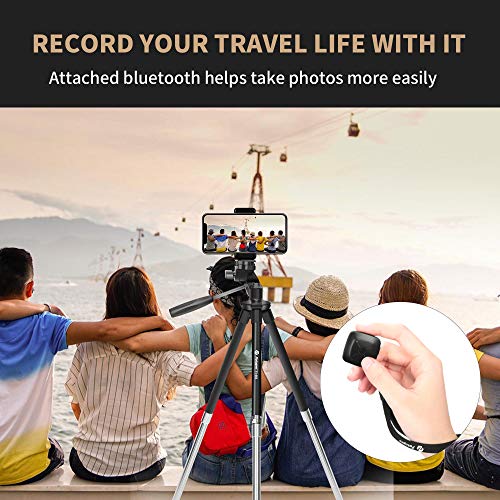 Fotopro 40" Lightweight Aluminum Travel Tripod with Remote Control, for iPhones, Nikons, Samsungs, Huawei and Vlogging (Tiktok, YouTube)