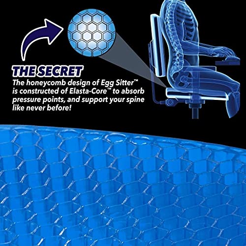 BulbHead Egg Sitter Seat Cushion with Non-Slip Cover, Honeycomb Design Absorbs Pressure Points (Model 87643)