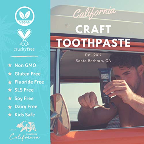 Cali White Organic Coconut Oil & Activated Charcoal Whitening Toothpaste (4oz), Pacific Mint Flavor, Made in USA, Fluoride & Sulfate-Free