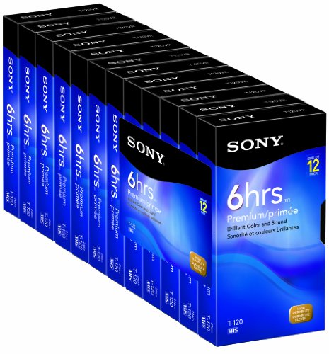 Sony 12T120VR 120-Min Premium VHS Cassette (12-Pack) [Disc. by Mfr]