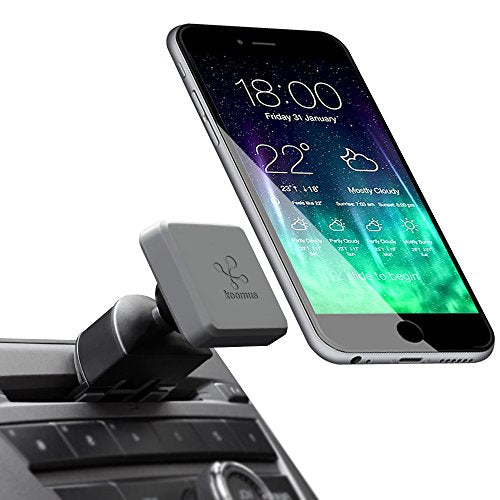 Koomus Pro CD-M Magnetic Cradle-less Smartphone Car Mount Holder (for iPhone and Android Devices, Single, Black)
