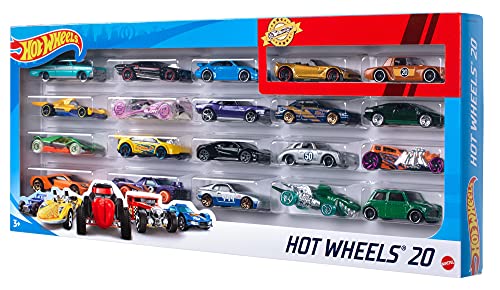 Hot Wheels 20-Car Gift Pack (116 Scale Toy Vehicles) - Great Gift for Kids & Collectors (3-93 Years Old) - Instant Collection for Beginners - Perfect for Party Favors