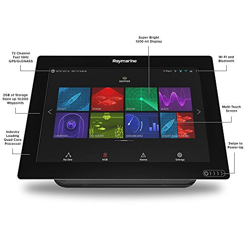 Raymarine Axiom 9 Fish Finder w/ Built-in GPS, WiFi, Chirp Sonar & RealVision 3D (Navionics+)