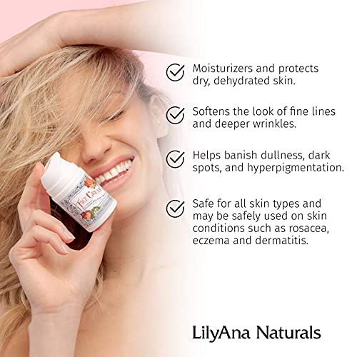 LilyAna Naturals Face Moisturizer (1.7oz), for Women & Men. Anti-Aging, Dry Skin & Dark Spot Brightening, with Rose & Pomegranate Extracts. Made in USA.