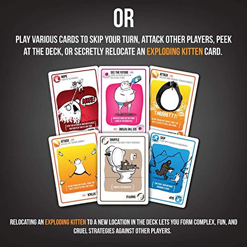 Exploding Kittens NSFW Card Game (2-5 Players, Black) for Adults & Teens - Russian Roulette & Drinking Games