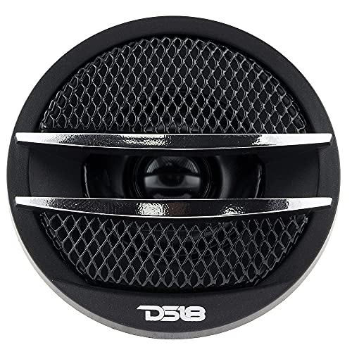 DS18 TX1S 1.38" 200W Max Pei Dome Ferrite Tweeters with Mounting Kits (Black/Silver, Set of 2)
