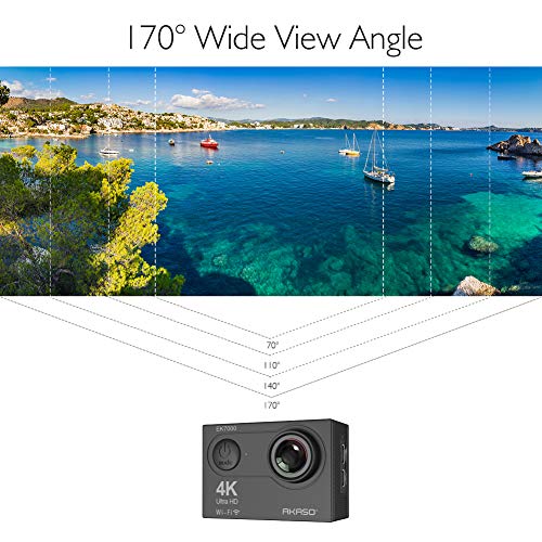AKASO EK7000 4K Ultra HD Action Camera (30FPS, 170° Wide-Angle, 98ft Waterproof).