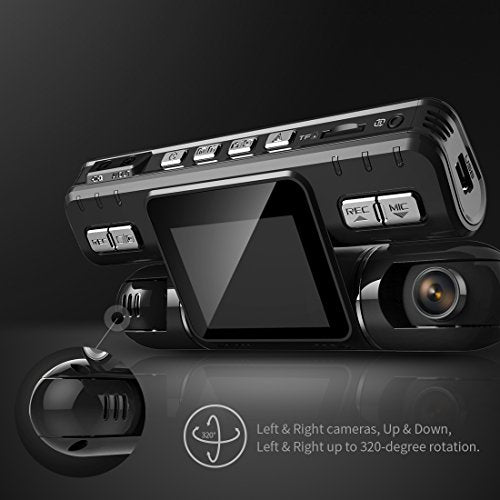 Pruveeo MX2 Car Dash Cam with Dual 120° Wide-Angle Lens, Dash Camera for Cars (Driving Recorder DVR).
