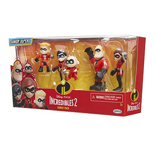 The Incredibles 2 Family 5-Pack Junior Supers Action Figures (Approx. 3" Tall)