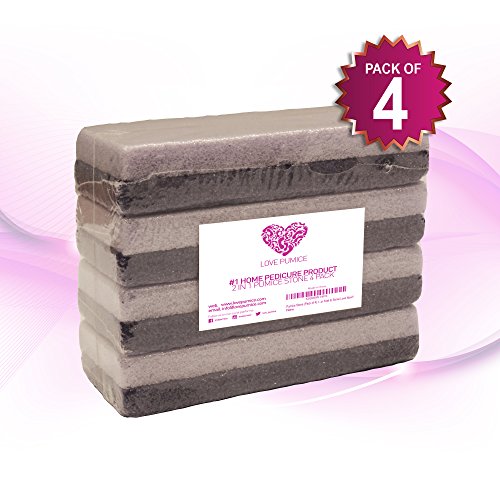 Love Pumice 2-in-1 Pumice Stone for Hands, Feet, and Body (4-Pack)