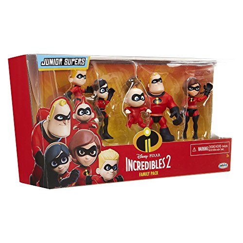 The Incredibles 2 Family 5-Pack Junior Supers Action Figures (Approx. 3" Tall)