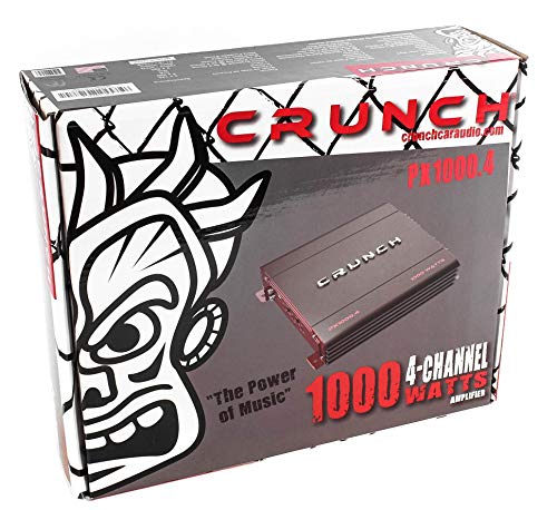 New Crunch PX-1000.4 4 Channel 1000W Car Amplifier with Wiring Kit (1,000W)
