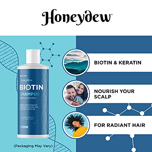 Biotin Hair Shampoo for Thinning Hair, Sulfate Free with Essential Oils (95% Natural Derived) - for Men and Women's Dry, Damaged Hair - Volumizing, Moisturizing Results