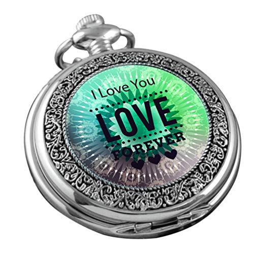 "I Love You Forever Personalised Pocket Watch (VIGOROSO) for Women and Moms - Perfect Gift for Mother's Day, Birthday, Anniversary - Comes in Box" (97 characters)