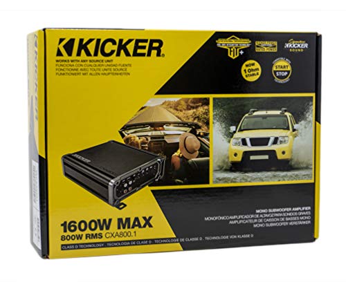 Kicker CXA800.1 Car Audio Mono 1600W Peak Class D Amplifier (46CXA8001)