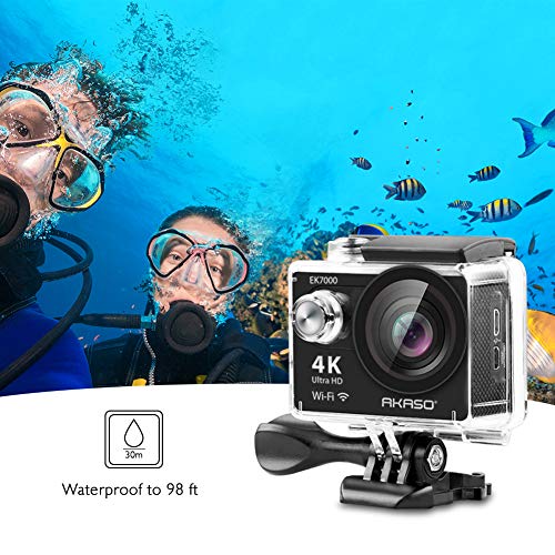 AKASO EK7000 4K Ultra HD Action Camera (30FPS, 170° Wide-Angle, 98ft Waterproof).