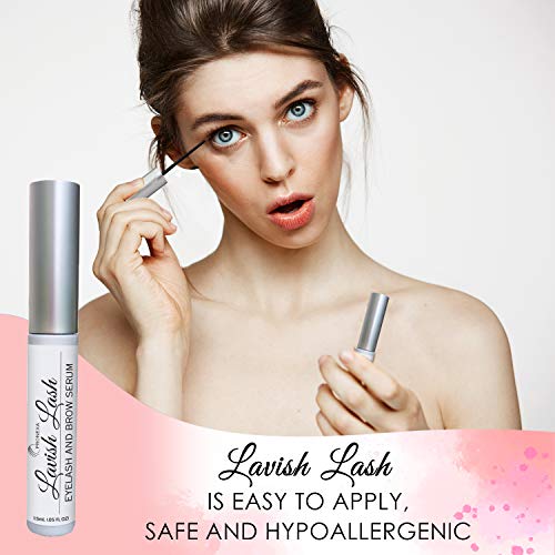 Pronexa Hairgenics Lavish Lash Eyelash Growth Enhancer and Brow Serum with Biotin, Natural Peptides and Hypoallergenic Ingredients (Dermatologist Certified, Cruelty-Free).