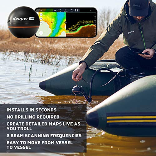 Deeper PRO Smart Sonar Castable & Portable WiFi Fish Finder for Kayaks, Boats & Shore Ice Fishing  [(Castable & Portable)]