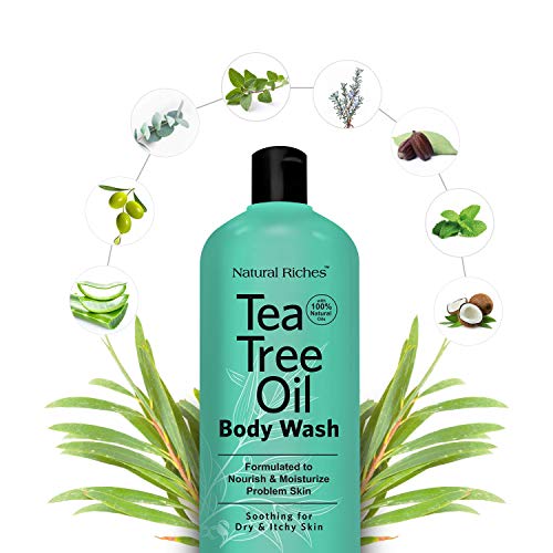 Natural Riches Extra Strength Tea Tree Oil Skin Clearing Body & Hand Wash (16 Fl Oz) With Eucalyptus & Peppermint Oils for Skin & Hair.