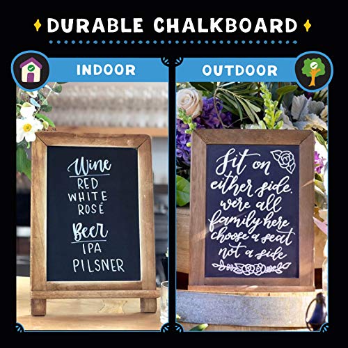 VersaChalk 13" x 9" Porcelain Magnetic Tabletop Chalk Board with Frame (for Business, Bistro Bar, Sandwich Menu, Sidewalk, Parties, Classroom, Wedding)