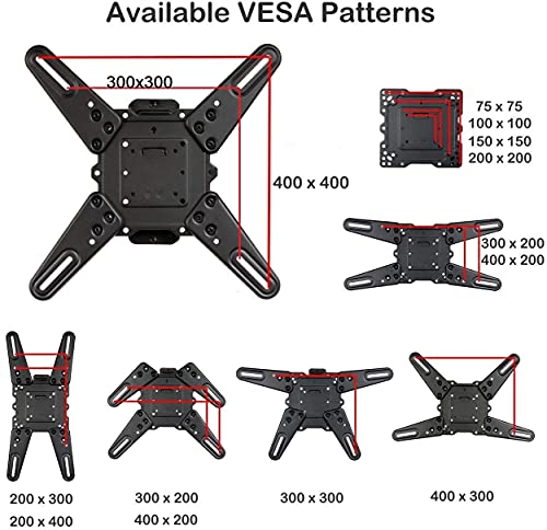 VideoSecu ML531BE2 TV Wall Mount Kit with Free Magnetic Stud Finder and HDMI Cable (Include) for Most 26-55" and New LED TVs up to 60" VESA 400x400 Full Motion with 20" Articulating Arm.