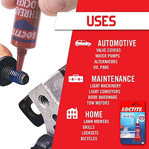Loctite Blue 242 Heavy Duty Threadlocker (0.2oz, Single)