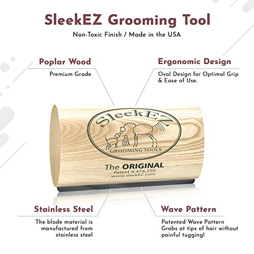 SleekEZ Original Deshedding Grooming Tool 5 inch for Dogs Cats Ho