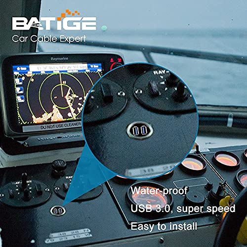 BATIGE 2-Port USB 3.0 Extension Cable (Male to Female) - 3ft for Trucks, Boats, and Motorcycles